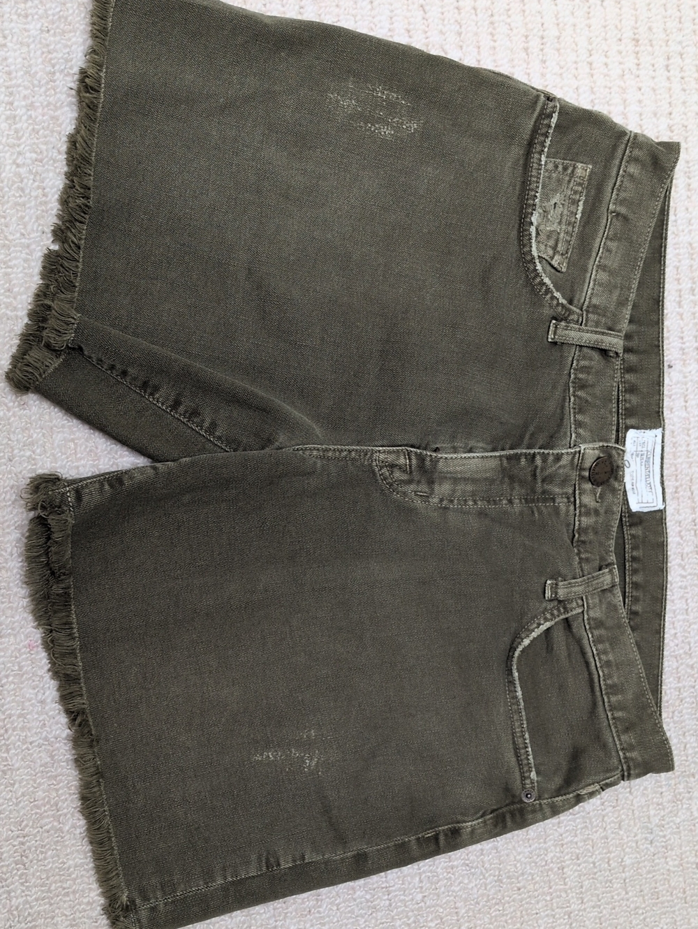Current/Elliott Distressed Jean Short Olive Green 5" Inseam 30